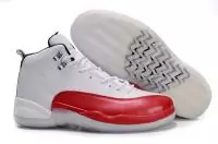 sport air jordan 12 hommes blance red basketball chaussures